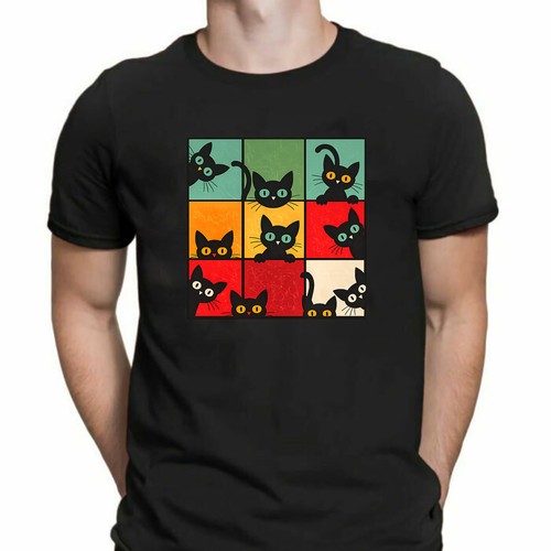 Funny peeking cat grid - funny, t