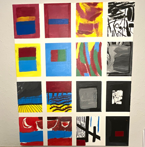 Abstract colour block - colour, grid